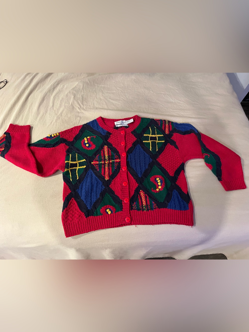 Robert Scott Ltd. Hand knit cardigan sweater size XL